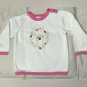 Hanna Andersson spring sweater with floral embroidery sz 3T EUC smoke free home